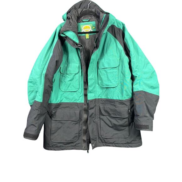 Cabela's Jacket Mens XL Tall Green Black Guidewear Hooded GORE-TEX Parka Fishing - Picture 1 of 9